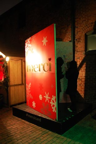 Guests could sign an eight-foot card from Merci chocolates.