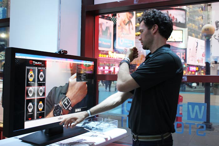 There's even augmented reality technology for Wired Store visitors to digital try on Tissot watches.
