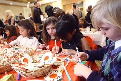 In the children's workshop, kids could create ornaments.