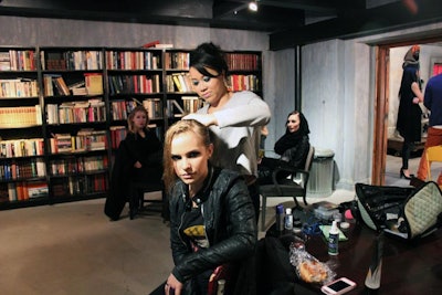 Models dressed as the main character showcased the Dragon Tattoo Collection by Trish Summerville for H&M.