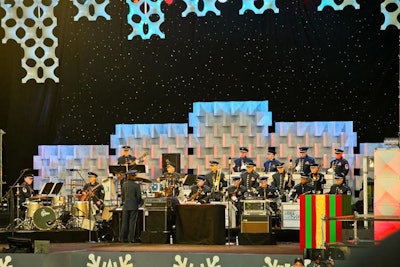 The Air Force jazz ensemble Airmen of Note served as the house band for the night on stage.