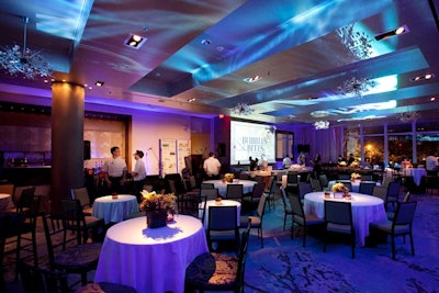 With ocean-inspired lighting from Event Illuminations, the event took place at the Ritz-Carlton Hotel.