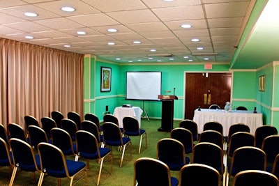 The 800-square-foot Le Jeune room can accommodate 70 for seminars and meetings.