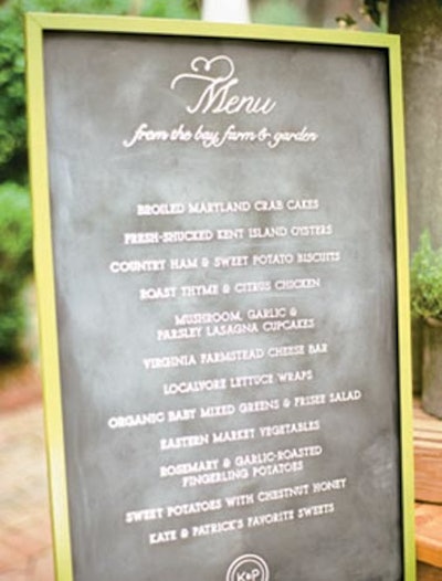 Hand-lettered menu designed by Simplesong Design for Ritzy Bee Events