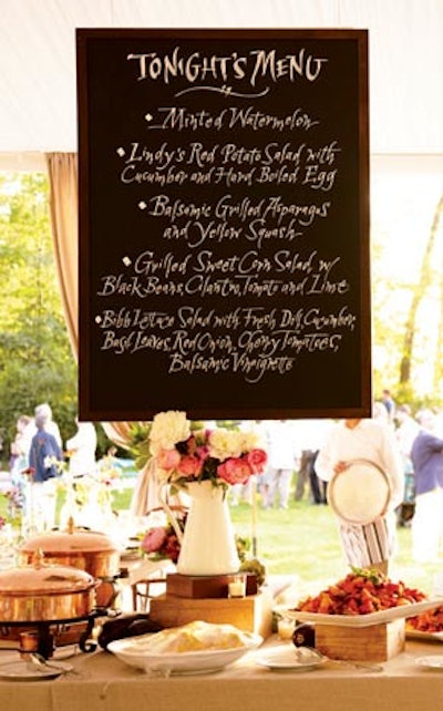 Chalkboard menu designed by Alison Events Planning & Design