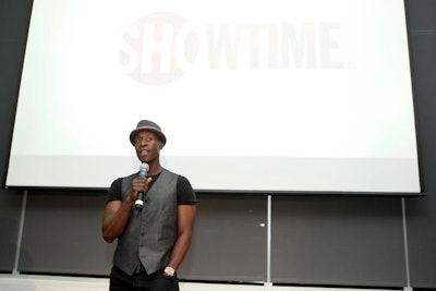 The show's Don Cheadle spoke to the assembled crowd.