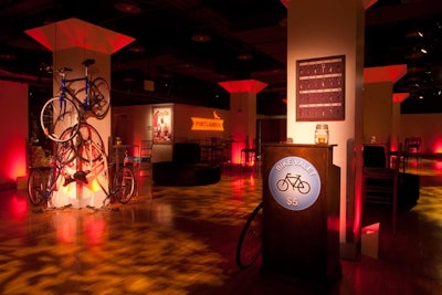 Following the premiere of the second season of Portlandia, IFC invited guests to the Powerhouse, where a bike valet scene stood at the entrance alongside a pile of discarded bikes.