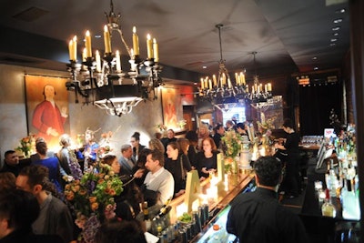 To match the aesthetic of her collection, Stella McCartney chose the intimate and cozy One if by Land, Two if by Sea as the site for her pre-fall 2012 presentation. Decorating the West Village restaurant's bar were wood block letters made by Idaho-based Woodland Manufacturing that spelled out the designer's first name.