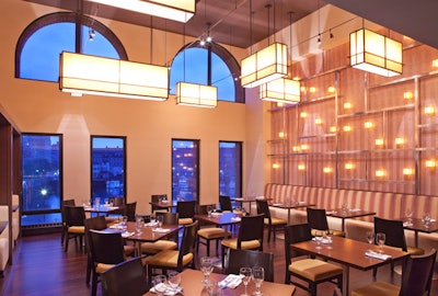The new Waterline restaurant and bar serves New England-style fare and has a private dining room.