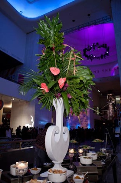 Kehoe Designs provided floral accents for the staggered buffet tables.