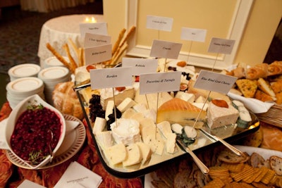Quintessential wine snacks, including cheese and crackers, were available alongside more unusual pairings.