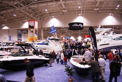 The show floor was filled with more than 1,000 boats, all available for order. Exhibitors typically do 70 to 80 percent of their annual sales at the Toronto International Boat Show.