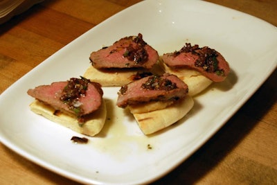 Lamb turnovers were served with tzatziki sauce.