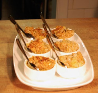 Wild boar mac 'n' cheese was served in individual ramekins.