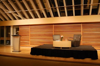 The talk was onstage at the front of the space. Sarah Fulford, editor in chief of Toronto Life, interviewed Jodi Kantor before turning it over to the guests for a Q&A.