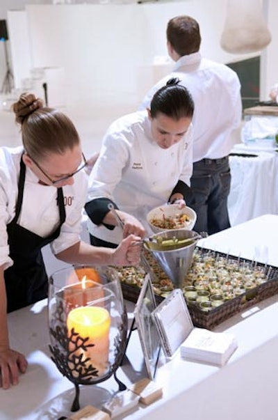 Chef Paula DaSilva from 1500 Degrees at the Eden Roc Renaissance Miami Beach showed off her skills with a unique blend of chilled avocado soup and crab salad.