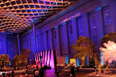 Atmosphere lit the space with moody purple lights and projected the BET Honors logo.