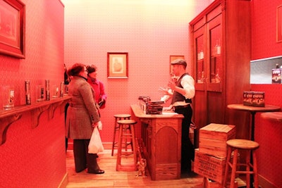 As the filming for the current season had already wrapped, the network was only able to borrow items from Boardwalk Empire's props department, so larger pieces like the wooden bar and backdrop were designed and built specifically for the marketing promotion. HBO will be able to keep some of the assembled structures, which could eventually be used by the series.