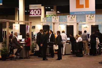 The 'Solutions Showcase' at the conference included hands-on exhibits from I.B.M. and nearly 100 partner companies.