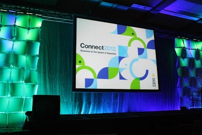 Shades of green and blue filled the stage for the general sessions at I.B.M. Connect, a new conference offered in conjunction with Lotusphere.