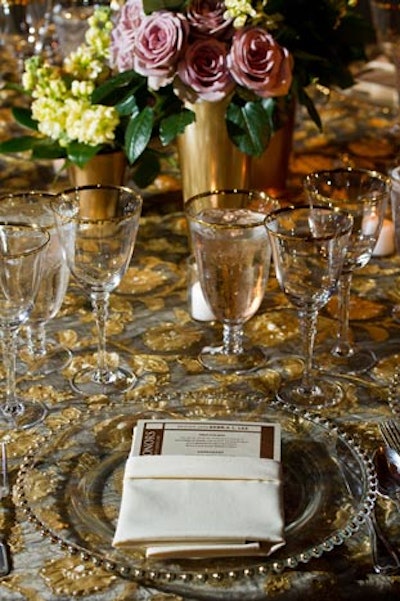 Each table linen was unique, with silver and gold beading to tie the looks together.