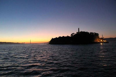 Guests arrived via boat from Pier 33 in San Francisco.