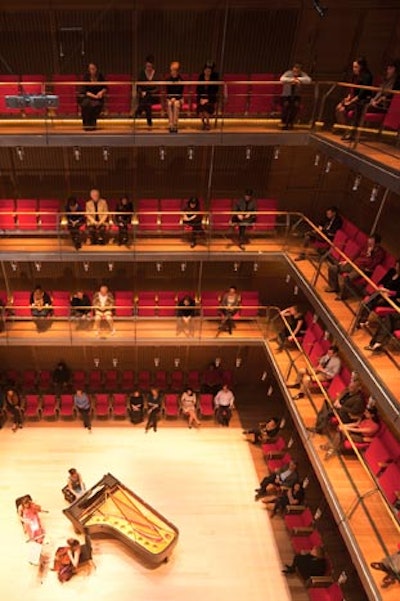 Calderwood Hall, the new 6,000-square-foot performance space, seats 300.