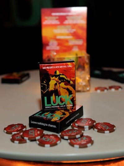 Branded playing cards served as a takeaway for guests.