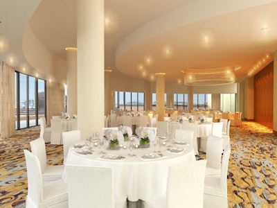 The Harbor View ballroom is new and can hold receptions for 200 guests.
