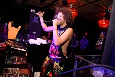 DJ Redfoo of LMFAO performed at the Panasonic and MySpace C.E.S. kickoff party on Monday night.