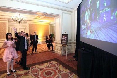 A Microsoft Kinect Just Dance game kept guests entertained during the V.I.P. reception.