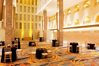 The Palm Garden ballroom is available for 480-person receptions or banquets seating 360.
