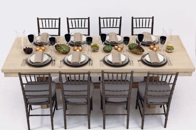 Party Rental Ltd Table Chairs Set 8 Long