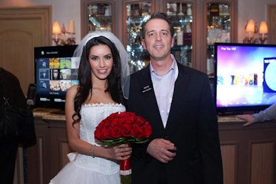 As a riff on the tradition of getting hitched in Las Vegas, Sony promoted the marriage of its Sony Electronics Home Division and Sony Entertainment Network by staging a wedding between TV and the Internet on Wednesday night. Guests were invited through a microsite created on wedsite.com, where they could sign the guest book and read about the wedding party ('Remote' was the maid of honor, and 'Tables S' was the best man).