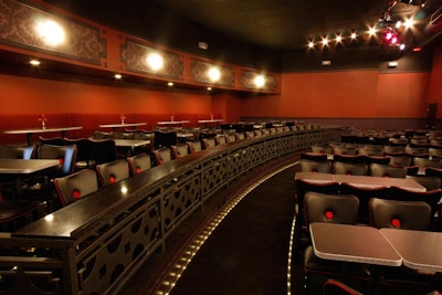 The venue has two levels of cabaret-style seating.