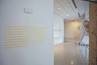 The center offers visitors an introduction to the space written in yellow.