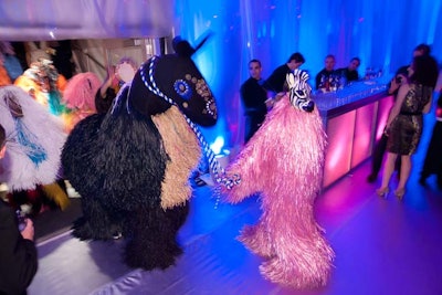 After dinner, the Soundsuits—this time dressed as fantastical animals—reappeared to usher guests back to the tent for the after-party.