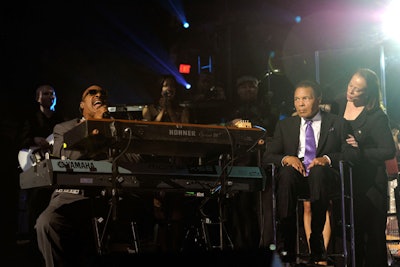 The performances included a 'Happy Birthday' serenade from Stevie Wonder.