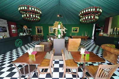 The Jameson tent got a look inspired by photos of an actual Dublin pub.