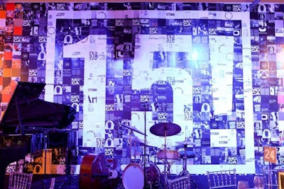 In a nod to the museum's anniversary, Stark created a collage backdrop for the stage that highlighted the number 15.