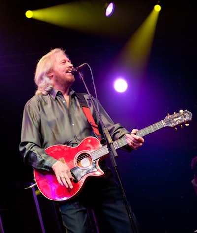 After dinner, singer Barry Gibb, international chairman for the foundation, ended the evening with a performance on the professional-grade stage, put together by Wolf Sound.