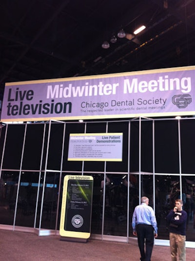 Live, closed-circuit television took place in the southeast corner of the exhibit hall. Guests gathered in the theater-like space to watch clinicians operate on patients live, showcasing the techniques on large screens. Guests could interact with presenters, and a facilitator moderated questions during each session. Continuing education credit was offered to those who attended the sessions, which touched on whitening systems and periodontal procedures.