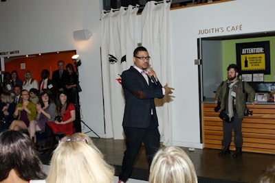 D.C. Fashion Week Founder Ean Williams emceed the eco-fashion kickoff event on February 20.
