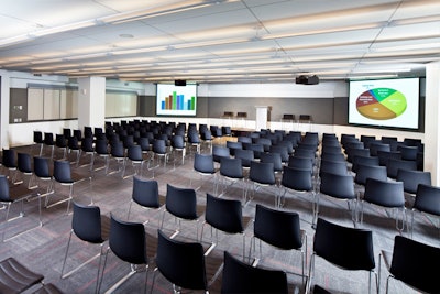 Empire (2,200 ft²): The centrally located meeting room is the center’s largest, accommodating up to 225 guests with various room sets. Five large studios surround Empire for convenient breakout sessions and private discussions.
