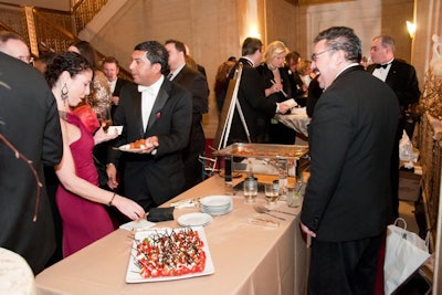 During the cocktail hour, guests visited tasting stations from a dozen local restaurants.