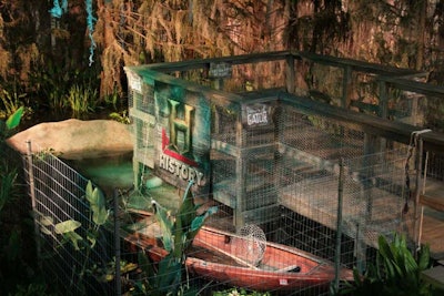 Civic Entertainment Group built a dock for visitors to walk over the swamp and see the greenery, alligators, and turtles.