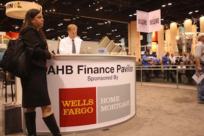 In one corner of the I.B.S. Live area, the Finance Pavilion provided an area where builders, bankers, investors, and financial service institutions could meet. In past years, the pavilion was located in a meeting room, but organizers decided to give it a more prominent location, because they realized finance is a hot topic of attendees.
