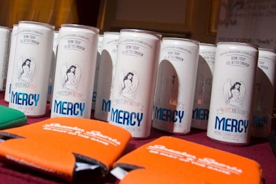 Billed as a hangover reliever, vitamin-and-antioxidant-filled Mercy was a sponsor. Product samples were on hand.