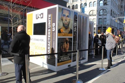 The promotion took place in Union Square, and XA created a heated cube structure that visitors could enter to participate.