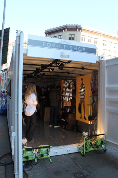 Produced by Empire Entertainment, the pop-up was housed inside a shipping container. The design of the interior was simple, with little embellishments to distract from the metal bunker's industrial look.